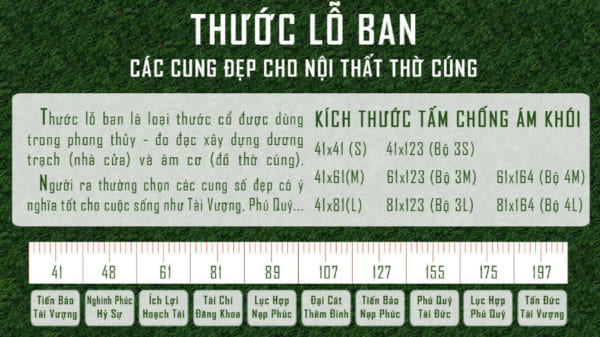 Thước lỗ ban phong thuỷ thờ cúng