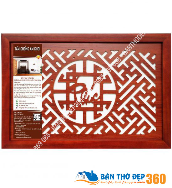 Tấm chống ám khói bàn thờ 41x61cm chữ PHÚC màu nâu ở đâu Bắc Giang